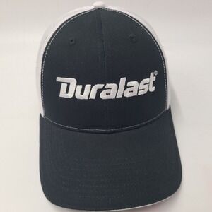 Duralast Hat Adjustable Trucker Mesh Black White Automotive Auto Parts Logo Men